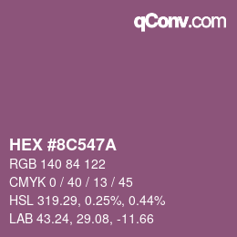 Color code: HEX #8C547A | qconv.com