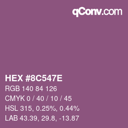 Color code: HEX #8C547E | qconv.com