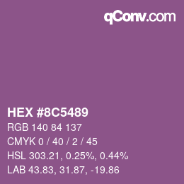 Color code: HEX #8C5489 | qconv.com