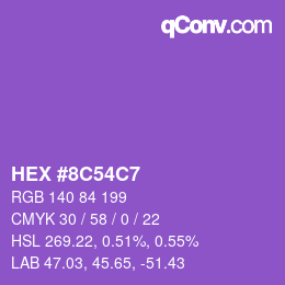 Color code: HEX #8C54C7 | qconv.com