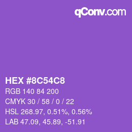カラーコード: HEX #8C54C8 | qconv.com