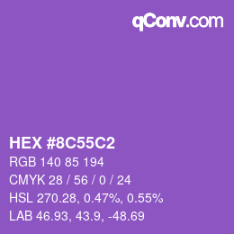 Color code: HEX #8C55C2 | qconv.com