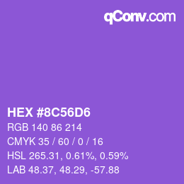 カラーコード: HEX #8C56D6 | qconv.com