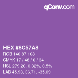 カラーコード: HEX #8C57A8 | qconv.com