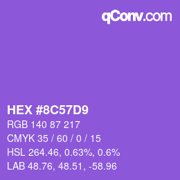 Color code: HEX #8C57D9 | qconv.com