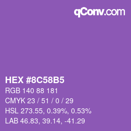Color code: HEX #8C58B5 | qconv.com