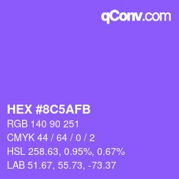 Color code: HEX #8C5AFB | qconv.com