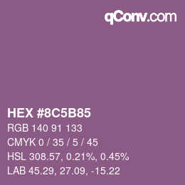 Color code: HEX #8C5B85 | qconv.com