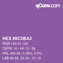 Color code: HEX #8C5BA3 | qconv.com