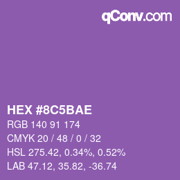Color code: HEX #8C5BAE | qconv.com