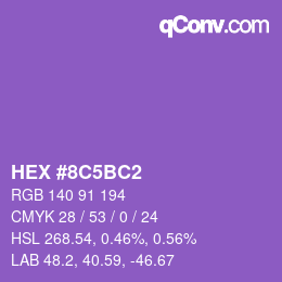 カラーコード: HEX #8C5BC2 | qconv.com