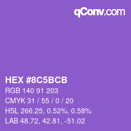 Color code: HEX #8C5BCB | qconv.com