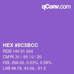 Color code: HEX #8C5BCC | qconv.com