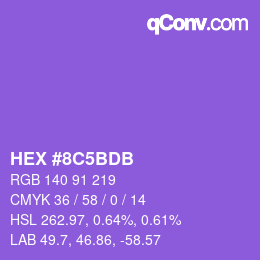 Color code: HEX #8C5BDB | qconv.com