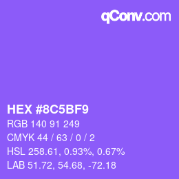 カラーコード: HEX #8C5BF9 | qconv.com
