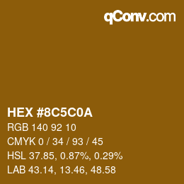 Color code: HEX #8C5C0A | qconv.com