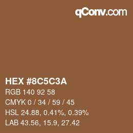 Color code: HEX #8C5C3A | qconv.com