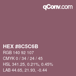 Color code: HEX #8C5C6B | qconv.com