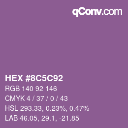 Color code: HEX #8C5C92 | qconv.com