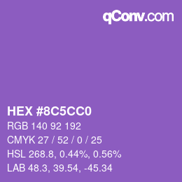 カラーコード: HEX #8C5CC0 | qconv.com