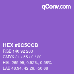 Color code: HEX #8C5CCB | qconv.com