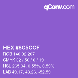 Color code: HEX #8C5CCF | qconv.com