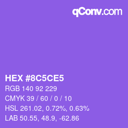 Color code: HEX #8C5CE5 | qconv.com