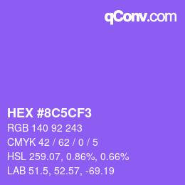 Color code: HEX #8C5CF3 | qconv.com
