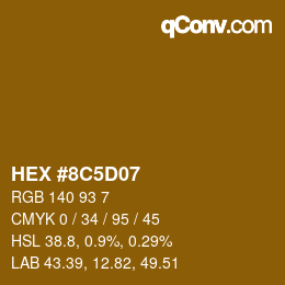 Farbcode: HEX #8C5D07 | qconv.com