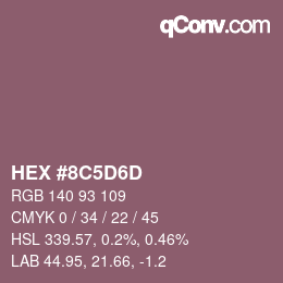 Color code: HEX #8C5D6D | qconv.com
