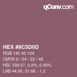 Color code: HEX #8C5D6D | qconv.com