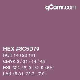 Color code: HEX #8C5D79 | qconv.com