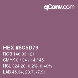 Color code: HEX #8C5D79 | qconv.com