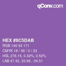 Color code: HEX #8C5DAB | qconv.com