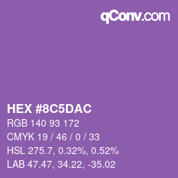 カラーコード: HEX #8C5DAC | qconv.com