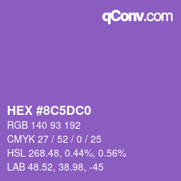 Farbcode: HEX #8C5DC0 | qconv.com