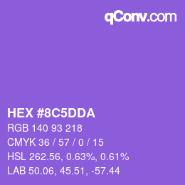颜色代码: HEX #8C5DDA | qconv.com