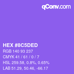カラーコード: HEX #8C5DED | qconv.com