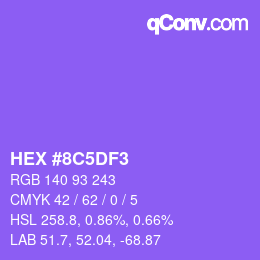 Color code: HEX #8C5DF3 | qconv.com