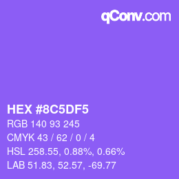 Color code: HEX #8C5DF5 | qconv.com