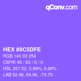 Color code: HEX #8C5DFE | qconv.com