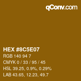 Código de color: HEX #8C5E07 | qconv.com