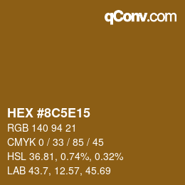 Código de color: HEX #8C5E15 | qconv.com