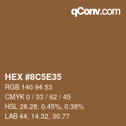 Código de color: HEX #8C5E35 | qconv.com