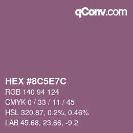 Farbcode: HEX #8C5E7C | qconv.com