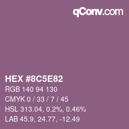 Farbcode: HEX #8C5E82 | qconv.com