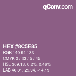 Farbcode: HEX #8C5E85 | qconv.com