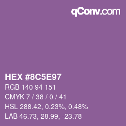 Farbcode: HEX #8C5E97 | qconv.com