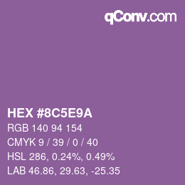 Código de color: HEX #8C5E9A | qconv.com