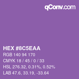 Color code: HEX #8C5EAA | qconv.com